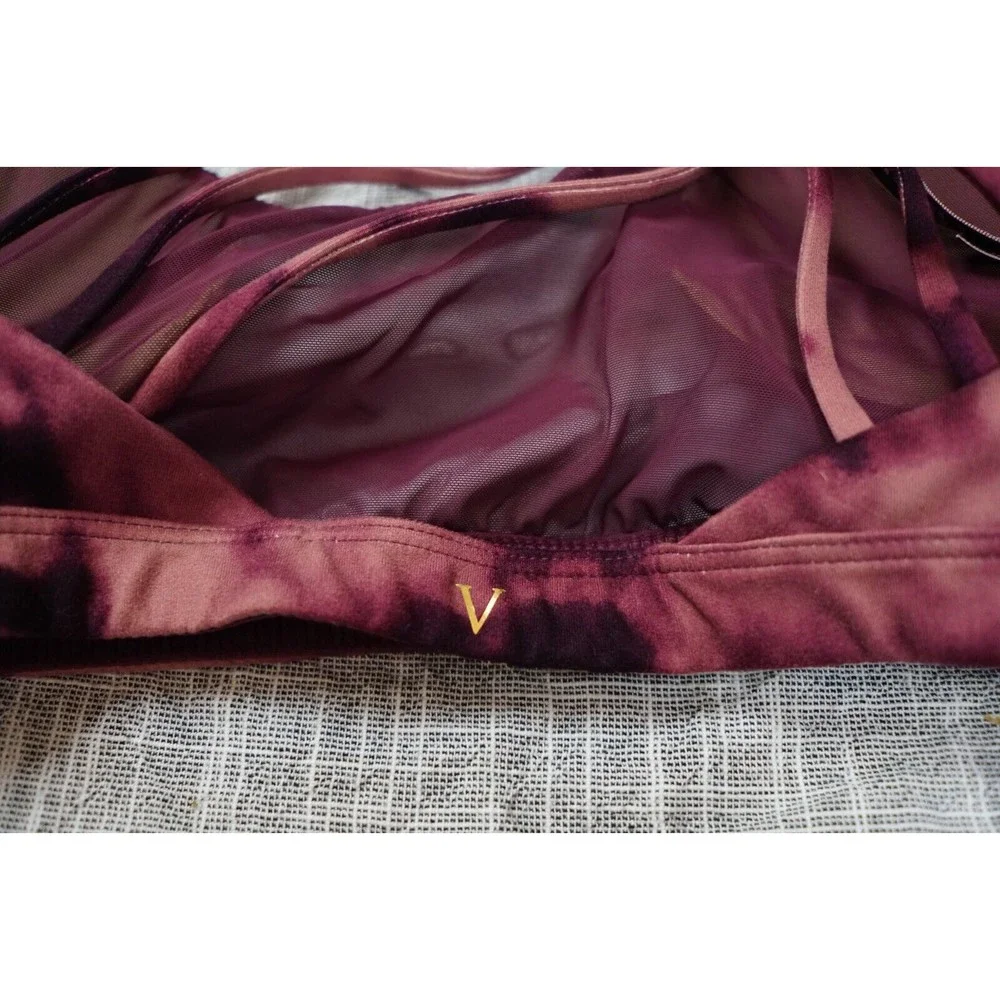 victorias secret bra womens medium purple bralette tye dye padded wireless - Picture 3 of 7